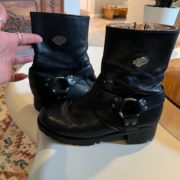 Harley-Davidson Black Leather Ashby harness Boots. - Picture 2 of 4